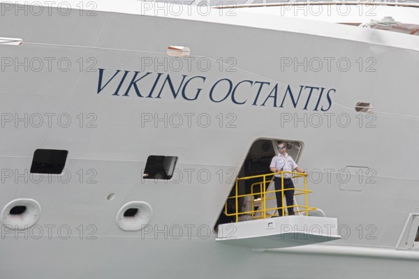 Detroit, Michigan - The Viking Octantis luxury cruise ship in Detroit on a cruise through the Great