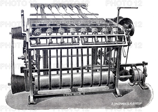 Textile industry, spinning mill, Automatic ball winding machine, a machine used to mechanically
