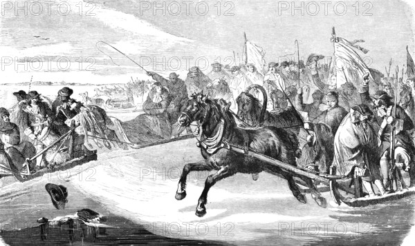 The Great Elector Frederick William of Brandenburg crosses the lagoon, the Great Sleigh Ride 1679,