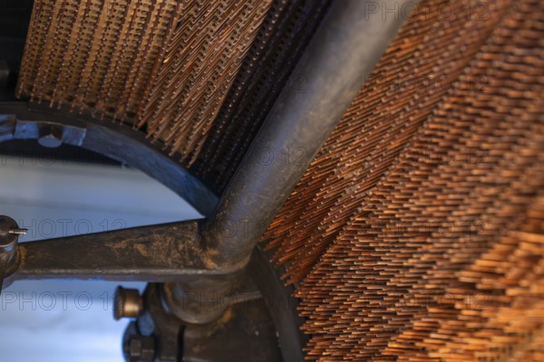 Detail historical machine for making matches, Tändsticksmuseet match museum or match museum,