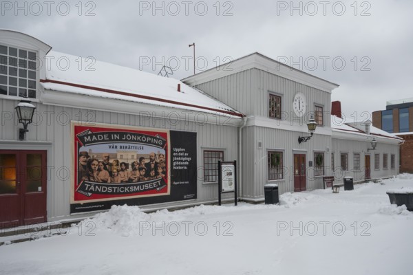 Exterior view in winter, Tändsticksmuseet match museum or match museum, Jönköping, Jönköpings län,
