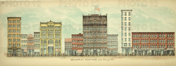 Broadway, West Side, 40th to 43th Street, New York, Manhattan, America, USA, historic, authentic,