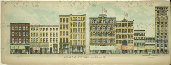 Broadway, West Side, 10th to 12th Street, New York, Manhattan, America, USA, historic, authentic,