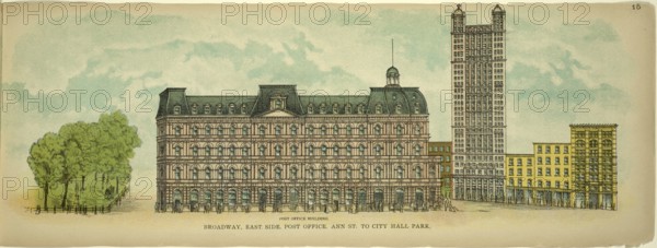 Broadway, East Side, Post Office, Ann Street to City Hall Park, New York, Manhattan, America, USA,
