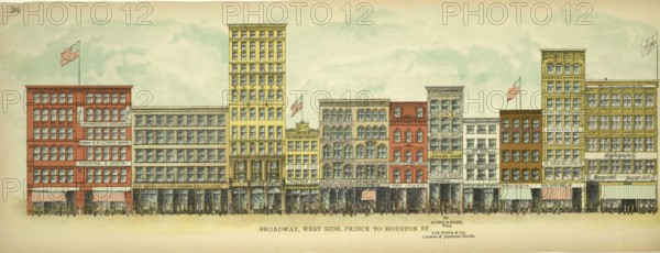 Broadway, West Side, Prince to Houston Street, New York, Manhattan, America, USA, historic,
