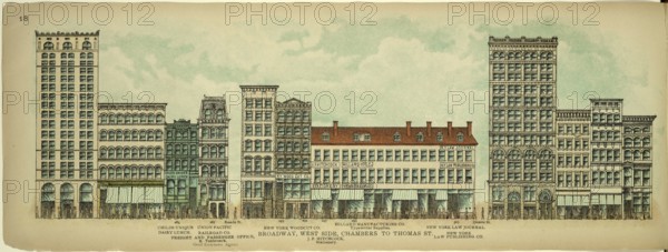 Broadway, West Side, Chambers to Thomas Street, New York, Manhattan, America, USA, historic,