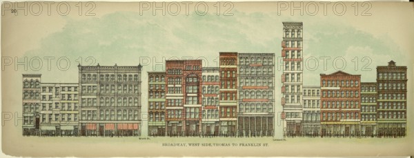 Broadway, West Side, Thomas to Franklin Street, New York, Manhattan, America, USA, historical,