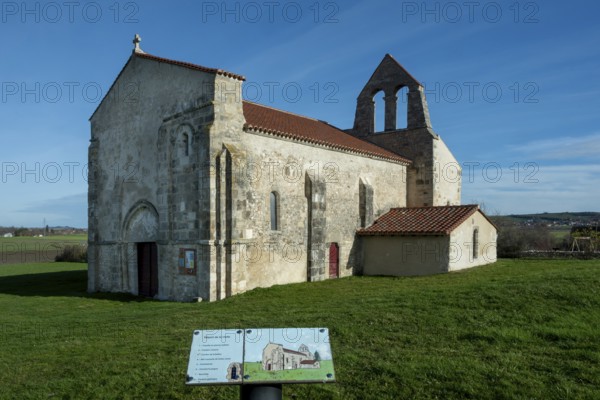 St Andrew's Church, romanesque church of Taxat-Senat. Allier department. Auvergne Rhone Alpes.