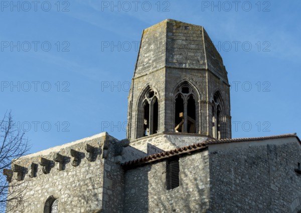 Charroux. The Church St jean Baptiste, the steeple it was destroyed by a lightning in 1662. Allier