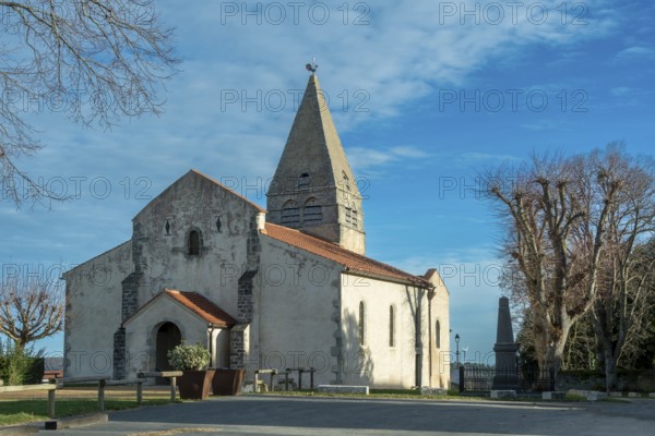 Painted church St Aignan's, Church of Begues. Allier department. Auvergne Rhone Alpes. France.