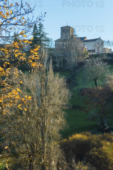 Natural regional park of Livradois Forez. Roman church Saint-Hilaire of Saint-Hilaire village.