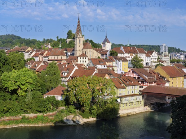 View of the old town with the parish church of the Assumption of Mary, in the back the Baden City