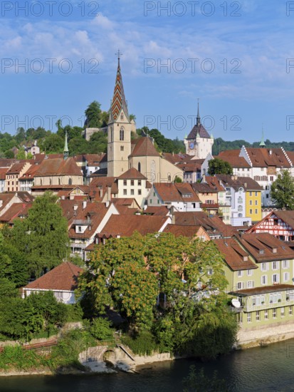 View of the old town with the parish church of the Assumption of Mary, in the back the Baden City