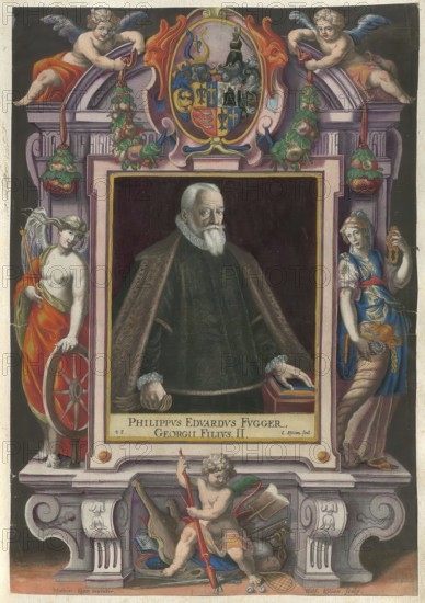 Members of the famous Augsburg Fugger family, portrait of Philipp Eduard Fugger (1546 - 1618), a