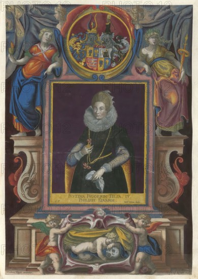 Members of the famous Augsburg Fugger family, Justina Fugger (1588 - 1660), daughter of Philipp