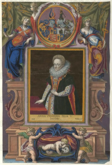 Members of the famous Augsburg Fugger family, Anna Countess Fugger (1582 - 1633), daughter of Jakob