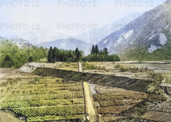 Fault at Midori in Central Japan caused by the great earthquake of 1891, Japan, authentic