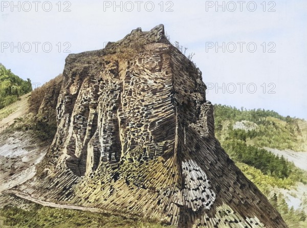 Column-shaped separation of basalt on the Verkoch near Ústi nad Labem, in Bohemia, Czech Republic,