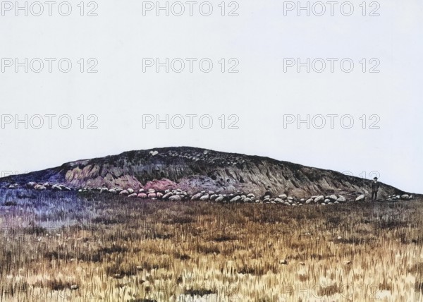 The Glambeck terminal moraine, example of a massive glacial embankment of rock, glacier remains