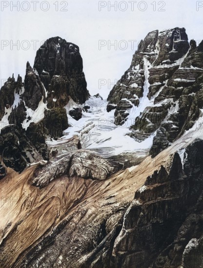 The Cristallo Glacier, Monte Cristallo, Kristallberg, the highest mountain in the Cristallo Group