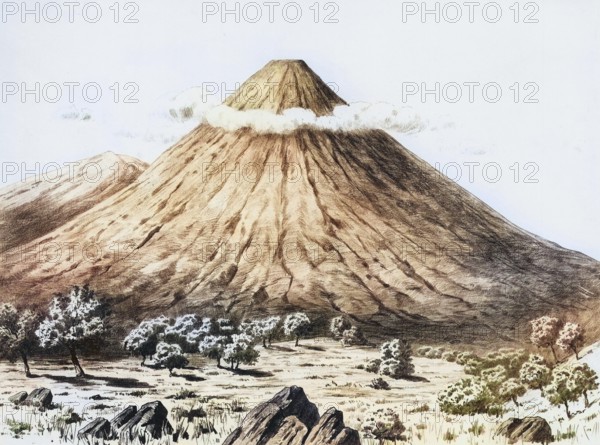 The Volcan de Agua, a stratovolcano near the city of Antigua Guatemala that has been inactive since
