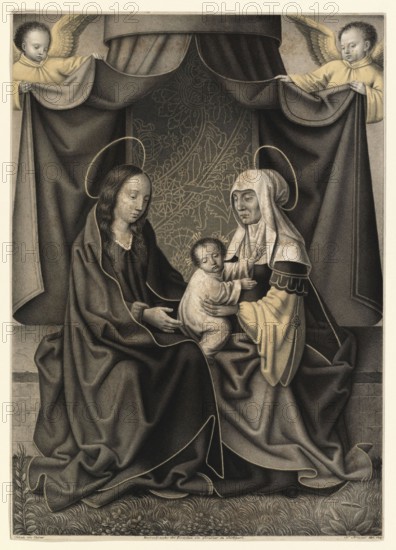 This motif shows Saint Anna, the grandmother Jesus, her daughter Mary and the baby Jesus together
