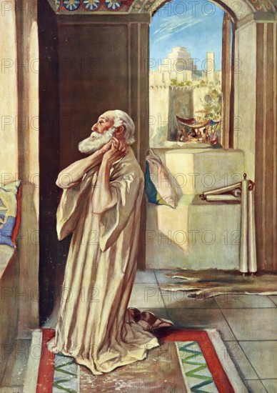 Scene from the biblical story, Daniel's prayer, especially that in chapter 9 of the Bible, is a