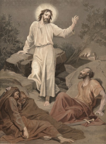 Scene from the biblical story, The Garden of Gethsemane is the biblical place at the foot of the