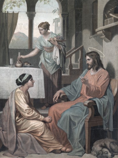 Scene from the biblical story, story of Jesus with Lazarus, biblical story, Lazarus, the brother of