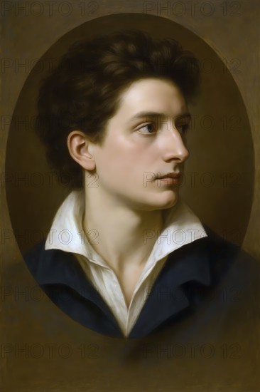Schiller from the Charles School period, historical illustration from the history of German