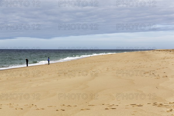 Ocean walkers, fall cloud cover, Provincetown, Race Point Beach, Cape Cod National Seashore,