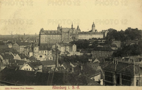 Altenburg, today Altenburger Land district, Thuringia, Germany, postcard, view around 1900 - 1910,
