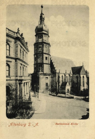 Altenburg, Bartholomäi church, today Altenburger Land district, Thuringia, Germany, postcard, view