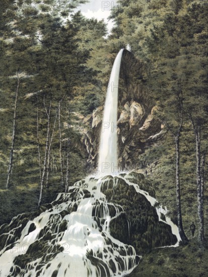 Urach waterfall, Urach waterfall, two kilometers southwest of Bad Urach im Maisental, a side valley