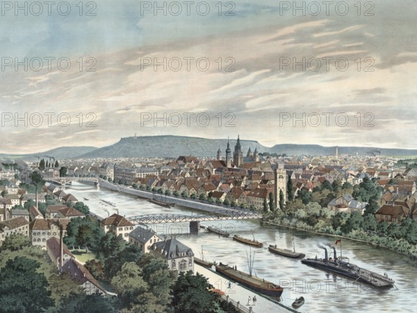 Heilbronn, city on the Neckar, Baden-Württemberg, Germany, large river flowing through a historic