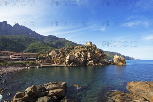 Marina de Porto with Genoese Tower in Porto Bay, a UNESCO World Heritage Site, Porto, Ota, West