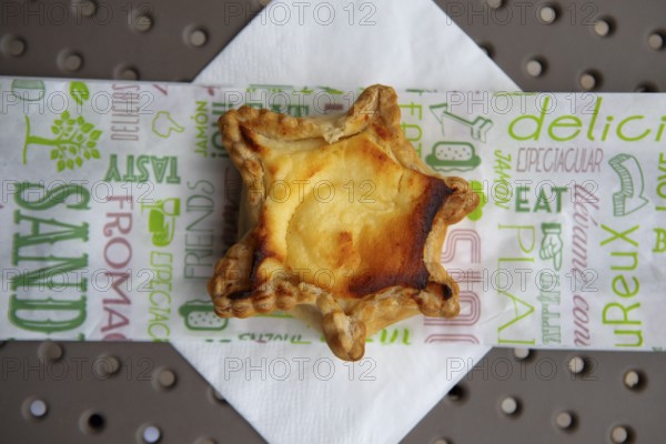 Ambrucciata, typical Corsican cake with a shortcrust pastry base and a filling of broccoli, sugar,