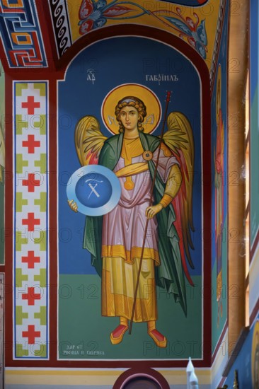 Bulgarian Orthodox Rock cave Monastery of Saint Dimitar Basarbowski, Church interior, Basarbovo,