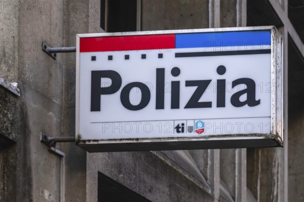 Sign Polizia, Lugano, Tessin, Switzerland
