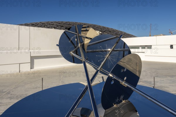 Rintaro Fuse, artwork a sundial for the night without end on the roof of Louvre Abu Dhabi, United