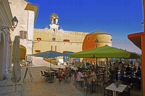 Place du Donjon or Piazza di Acorte on the citadel, behind the governor's palace, old town, Bastia,