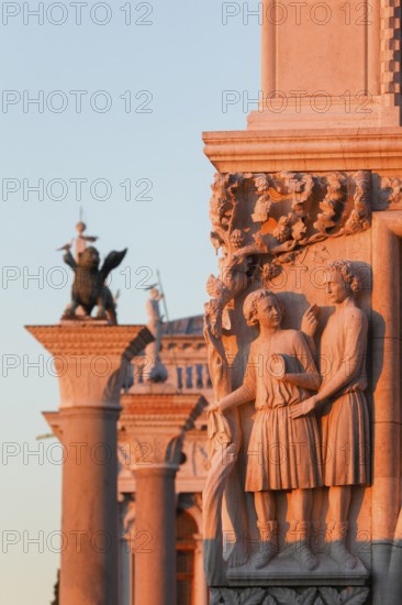 Doge's Palace, corner capital Noah's Drunkenness with his sons Shem (covering Noah's nakedness with