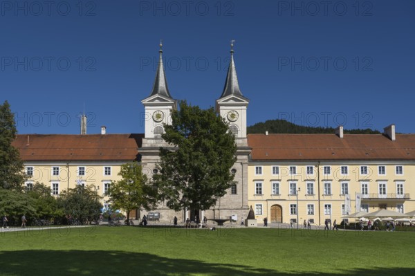 St. Quirinus Parish Church, Tegernsee Abbey, Castle with Braustüberl, Town Tegernsee, Upper