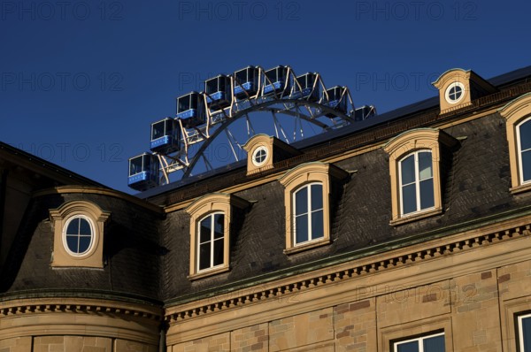 Section, partial view, Ferris wheel, behind Neues Schloss, Schlossplatz, Stuttgart,