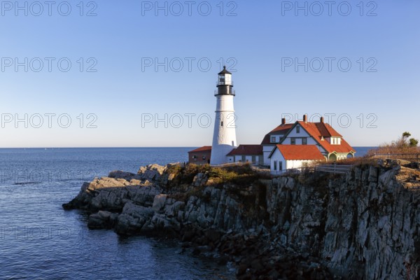 Rocky Coast Lighthouse, Portland Head lighthouse, Cape Elizabeth, Portland, Maine, New England, USA