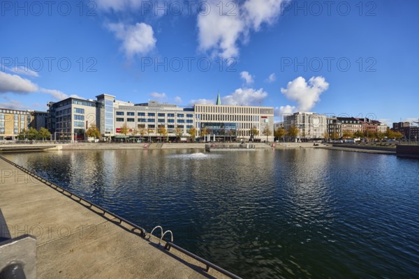Boat harbor, water area, lake, general architecture, modern buildings, gym, John Reed Fitness,