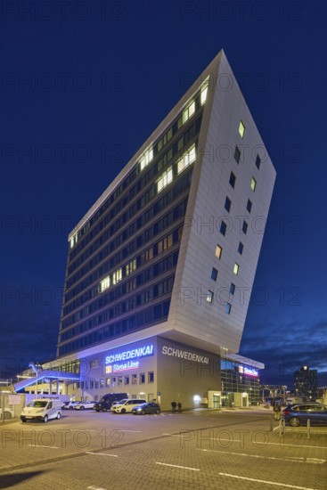 Schwedenkai ferry terminal, Stena Line GmbH, commercial building, modern architecture, street,