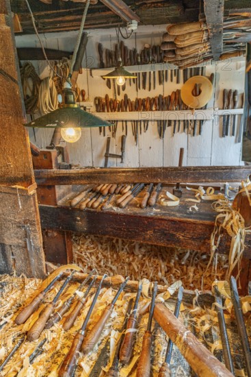 Planes, files and other tools in the historic workshop of a toy maker and tire turner, Seiffen