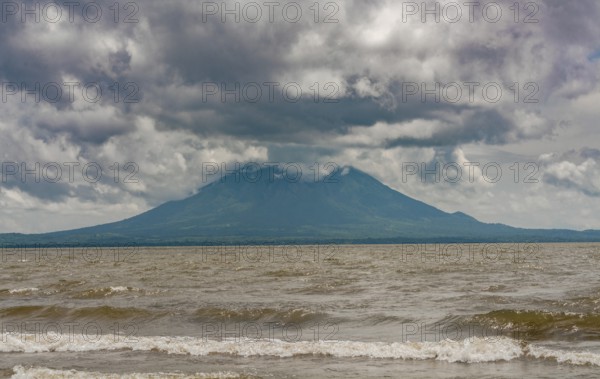 View of the concepción volcano in lake nicaragua. Landscape of Lake Nicaragua, north of Rivas. View