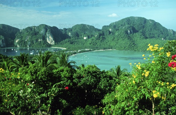 View of the island from the viewpoint one year in front of the tsunami, Ko Phi Phi Don, Thailand,